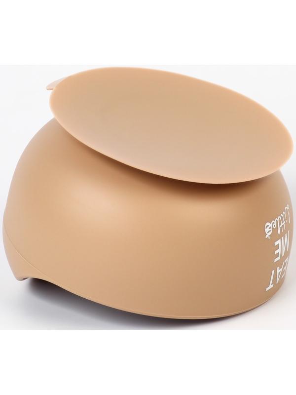 Тарелка детская на присоске и столовые приборы, M&B, бежевый