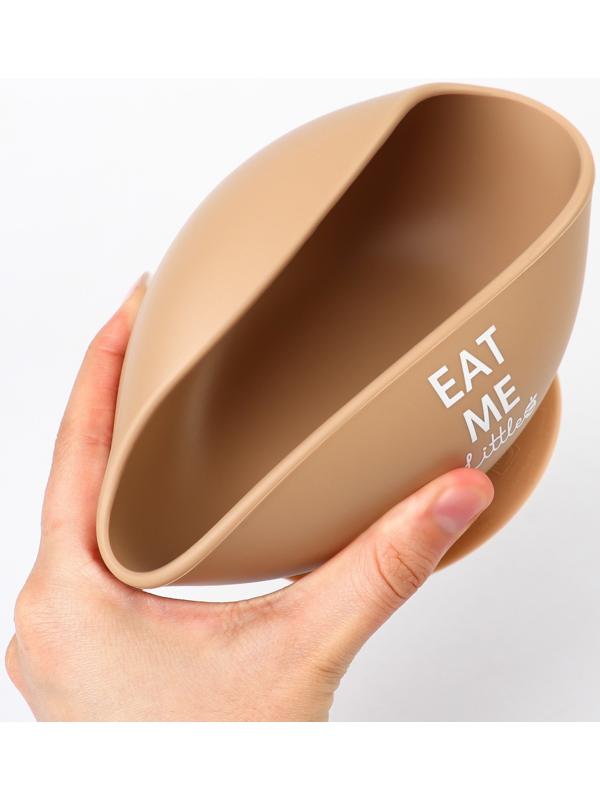 Тарелка детская на присоске и столовые приборы, M&B, бежевый