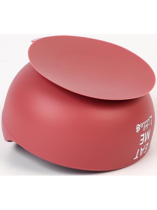 Тарелка детская на присоске и столовые приборы M&B, вишневый