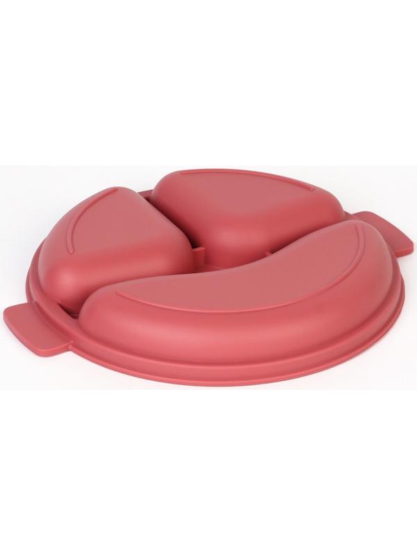 Тарелка детская 3 секции, удобные ручки, M&B, 22,5х19,5х3, вишневый