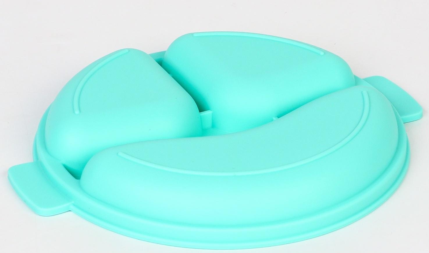 Тарелка детская 3 секции, удобные ручки, Крошка Я, 22,5х19,5х3, бирюзовый