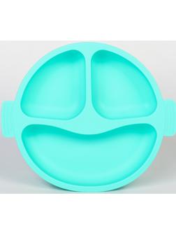 Тарелка детская 3 секции, удобные ручки, Крошка Я, 22,5х19,5х3, бирюзовый