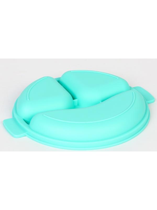 Тарелка детская 3 секции, удобные ручки, Крошка Я, 22,5х19,5х3, бирюзовый