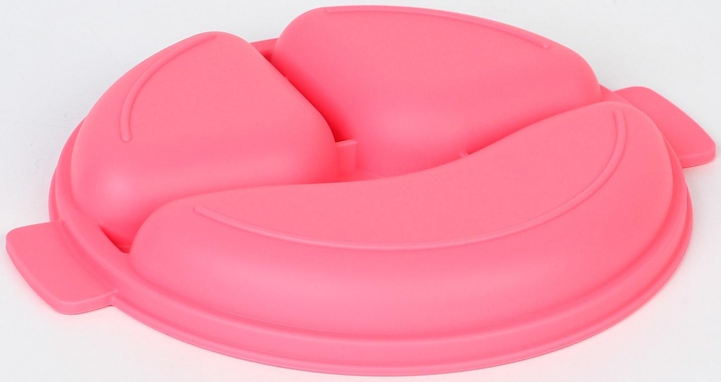 Тарелка детская 3 секции, удобные ручки, Крошка Я, 22,5х19,5х3, розовый
