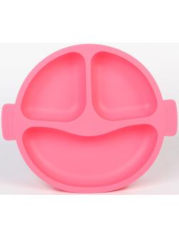 Тарелка детская 3 секции, удобные ручки, Крошка Я, 22,5х19,5х3, розовый