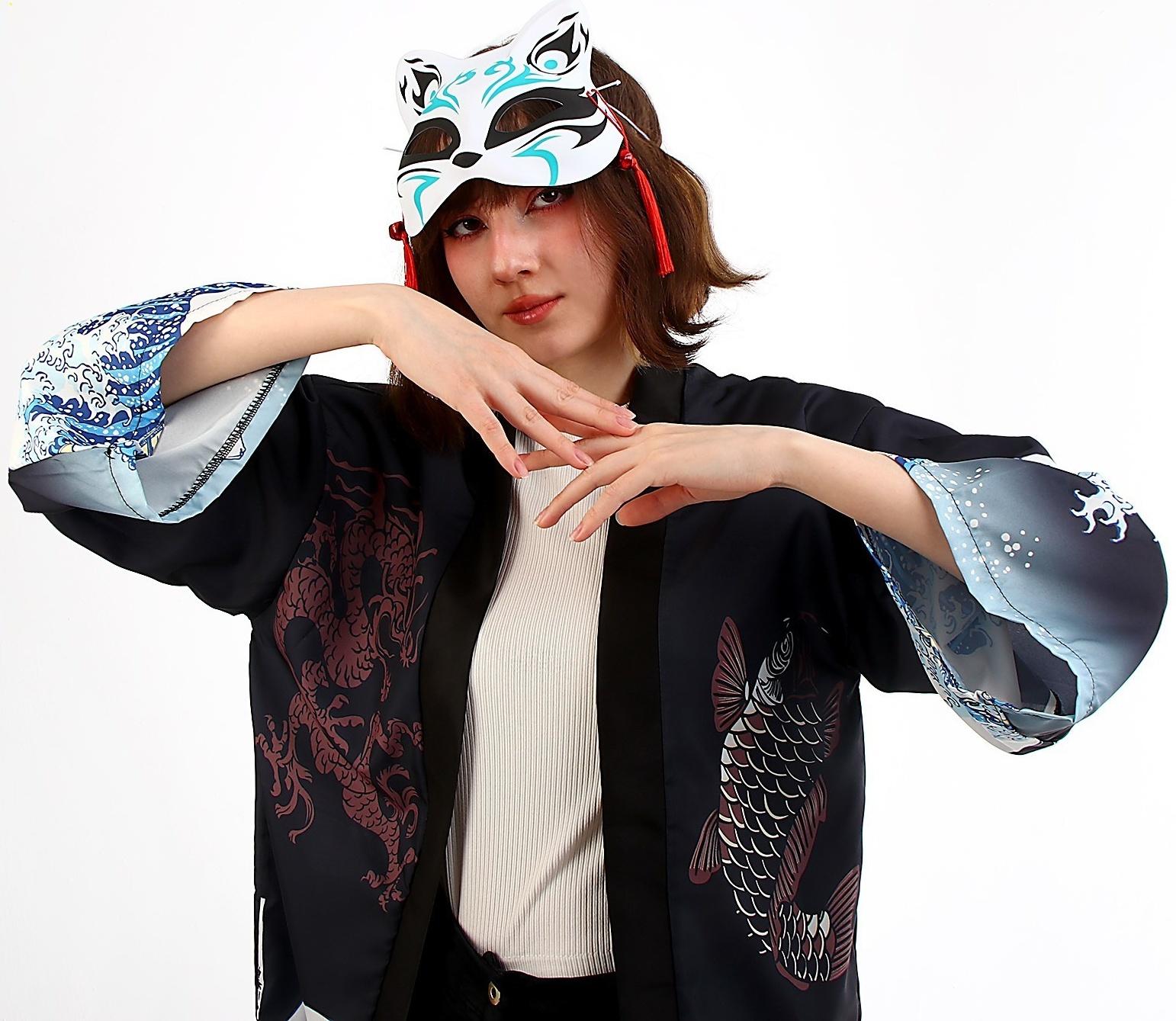 Карнавальный набор «Кицунэ: волны», р. 44–52: маска, хаори