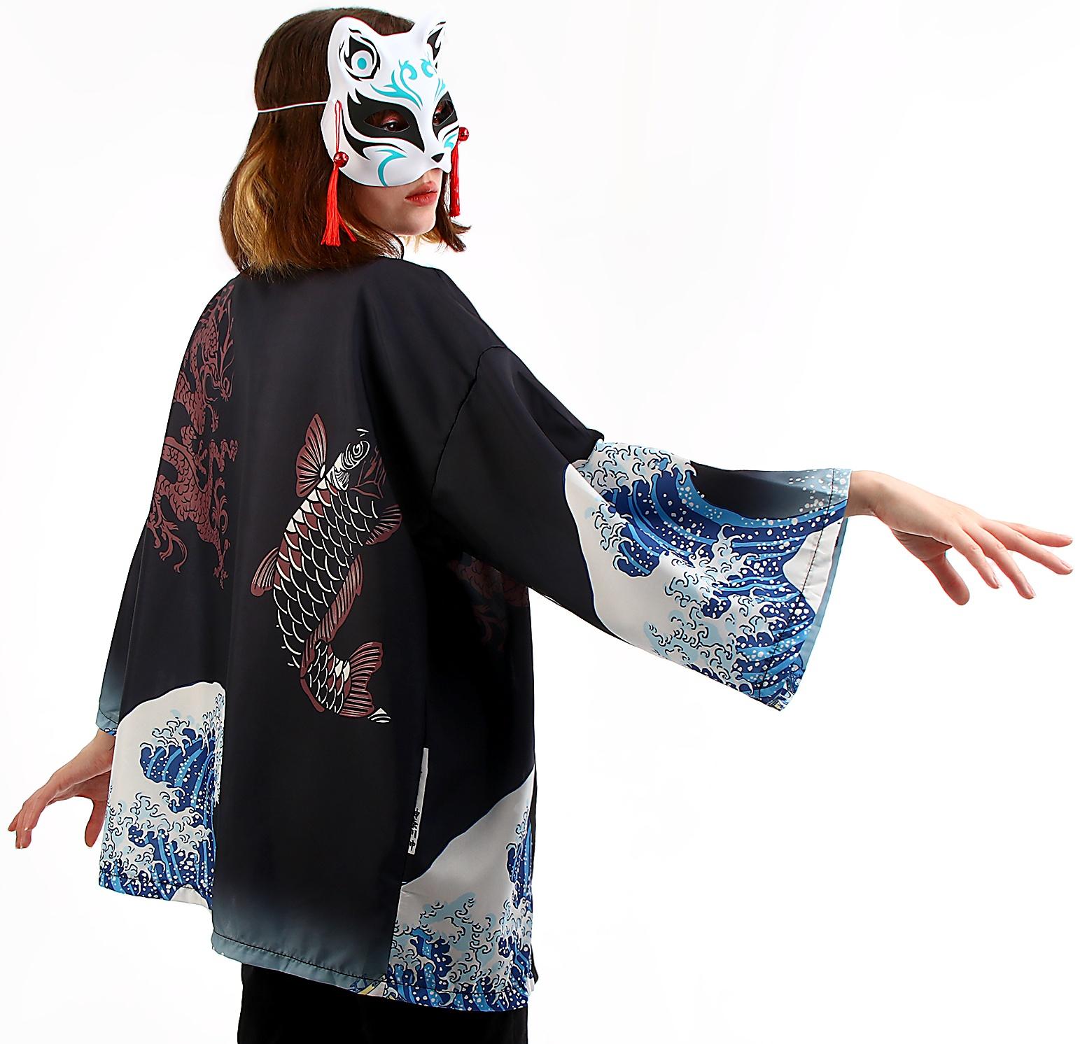 Карнавальный набор «Кицунэ: волны», р. 44–52: маска, хаори