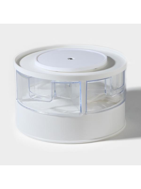 Органайзер для специй вращающийся с 4 ячейками, 2-х ярусный d-23×13,5см, цвет белый