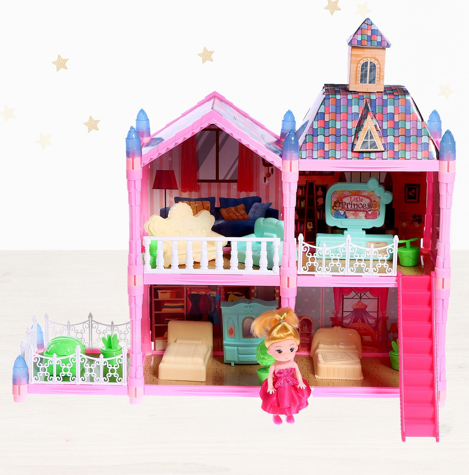 Дом для кукол «Сказочная жизнь на вилле» с куклой, питомцами и аксессуарами