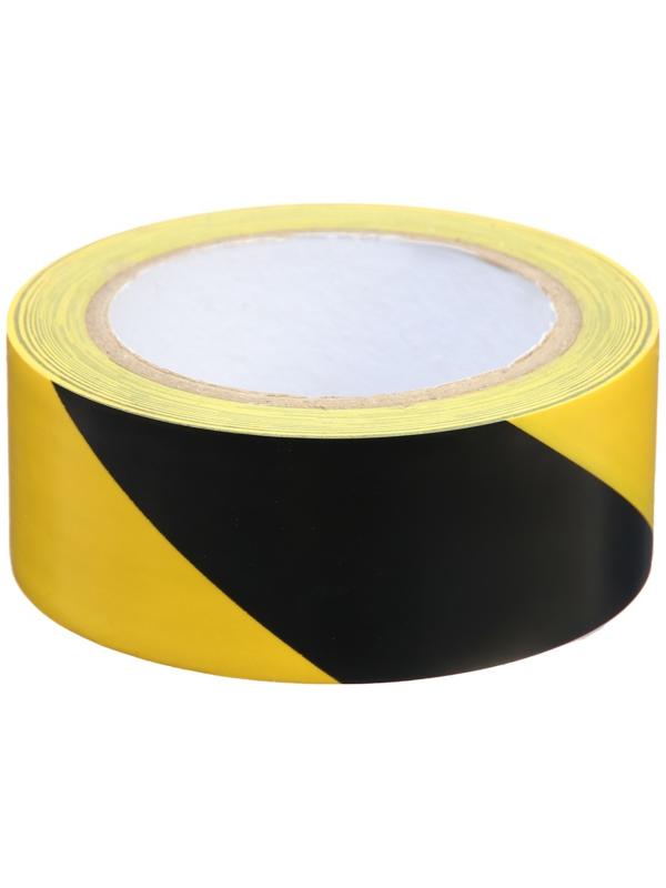 Лента разметочная, сигнальная, клейкая, желто - черная, 33 м х 4.5 см