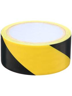 Лента разметочная, сигнальная, клейкая, желто - черная, 18 м х 4.5 см