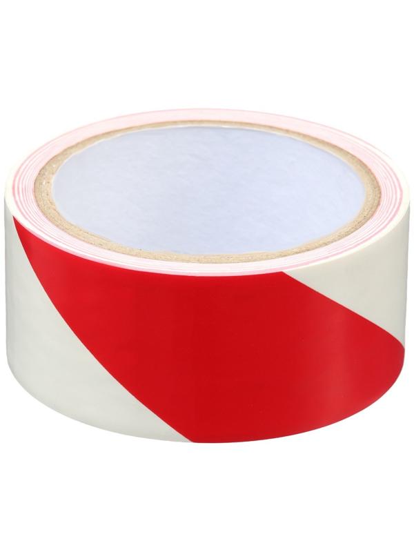 Лента разметочная, сигнальная, клейкая, красно - белая, 18 м х 4.5 см