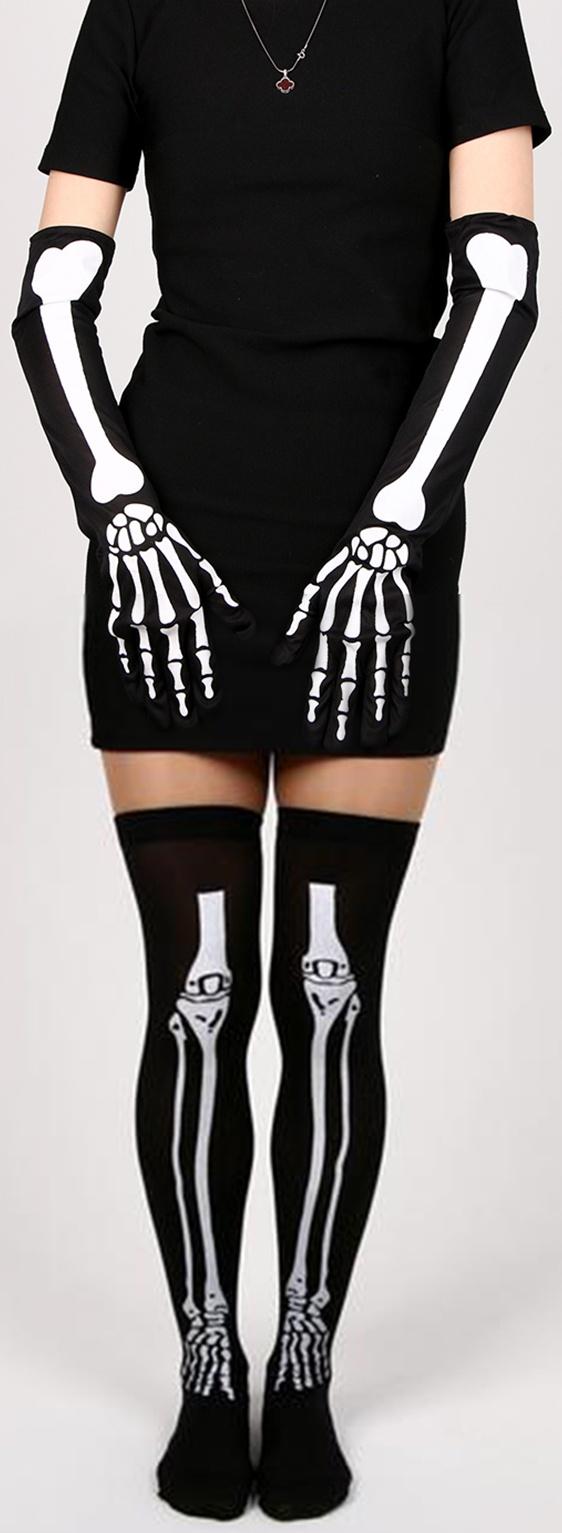 Карнавальный набор «Кости»: гольфы, длинные перчатки