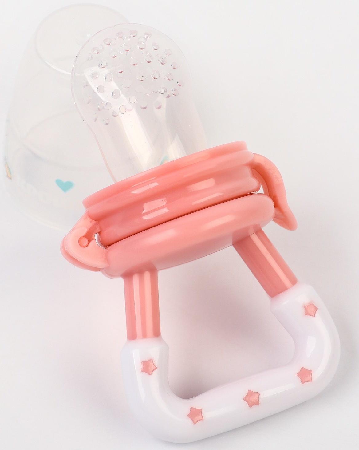 Ниблер для прикорма с силиконовой сеточкой Basic, цвет розовый