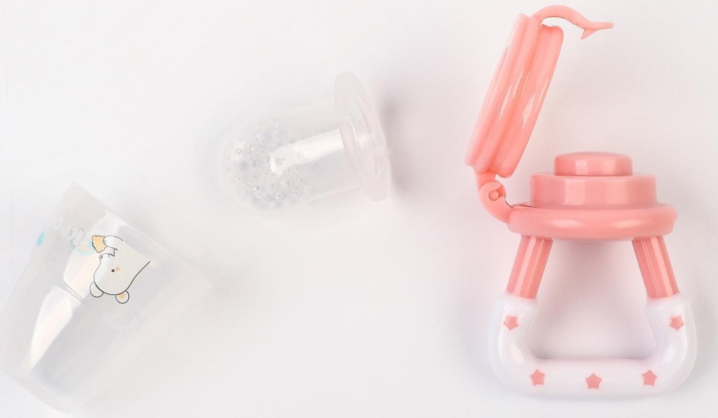 Ниблер для прикорма с силиконовой сеточкой Basic, цвет розовый