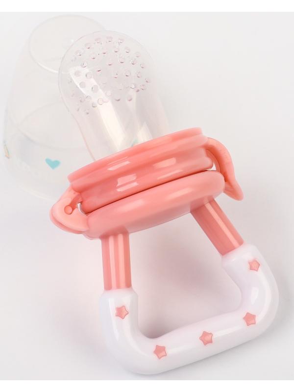 Ниблер для прикорма с силиконовой сеточкой Basic, цвет розовый