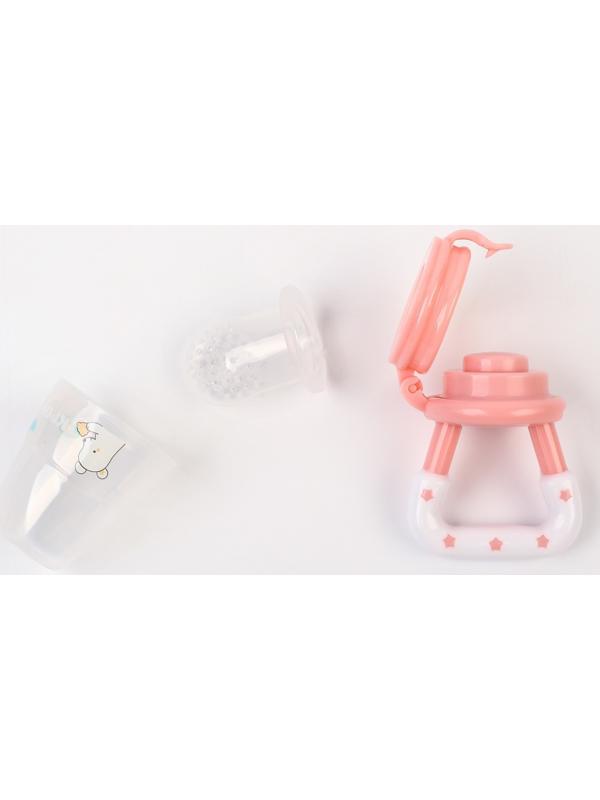 Ниблер для прикорма с силиконовой сеточкой Basic, цвет розовый