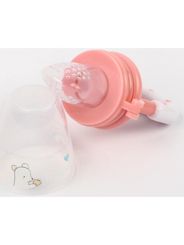 Ниблер для прикорма с силиконовой сеточкой Basic, цвет розовый