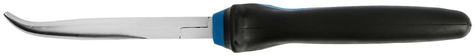 Длинногубцы изогнутые ТУНДРА, никелированные, двухкомпонентные рукоятки, 200 мм