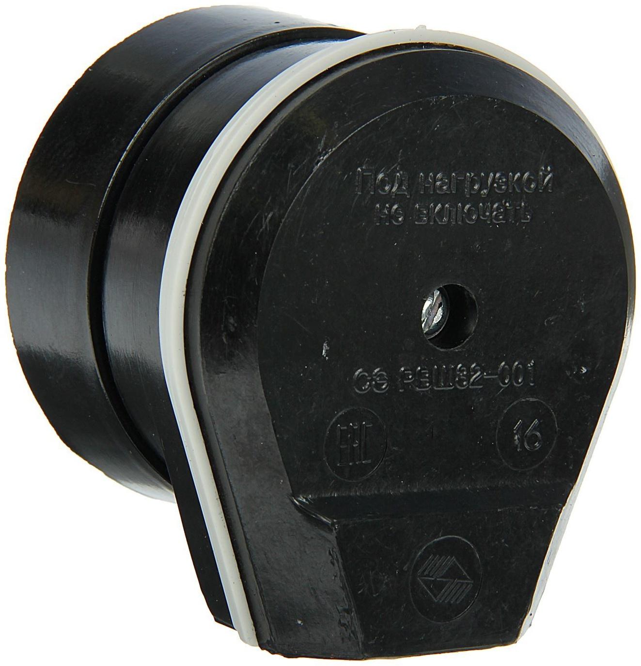 Разъем РШ-ВШ, 32 А, 220 В, черный, 32-001