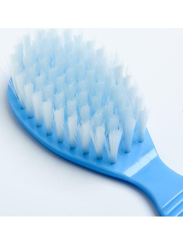 Расчёска детская + массажная щётка для волос, от 0 мес., цвет голубой, рисунок МИКС