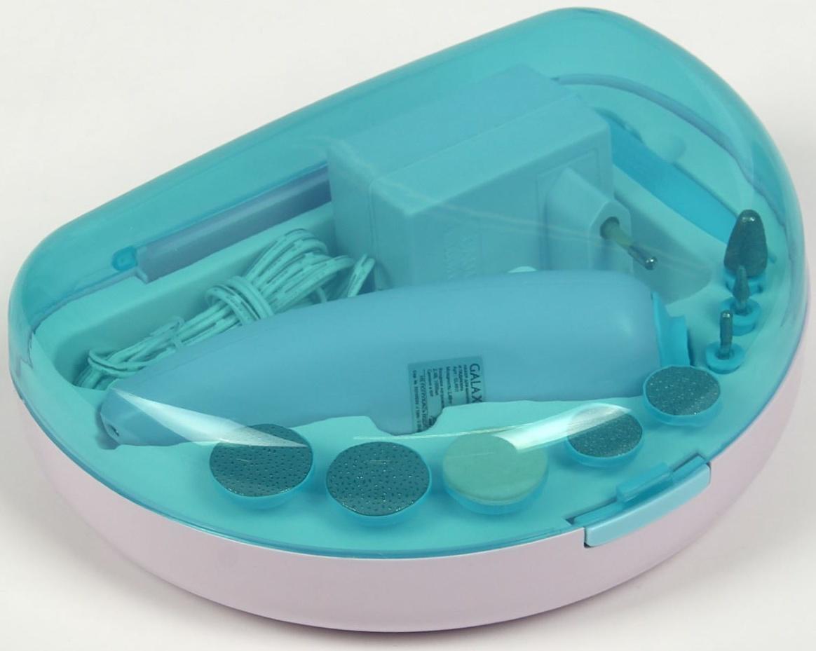 Аппарат для маникюра Galaxy GL 4911, 8 насадок, 2.4 Вт, бело-синий