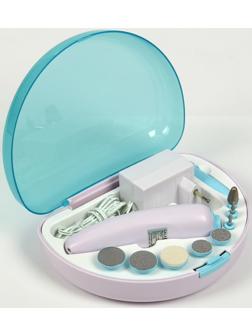 Аппарат для маникюра Galaxy GL 4911, 8 насадок, 2.4 Вт, бело-синий