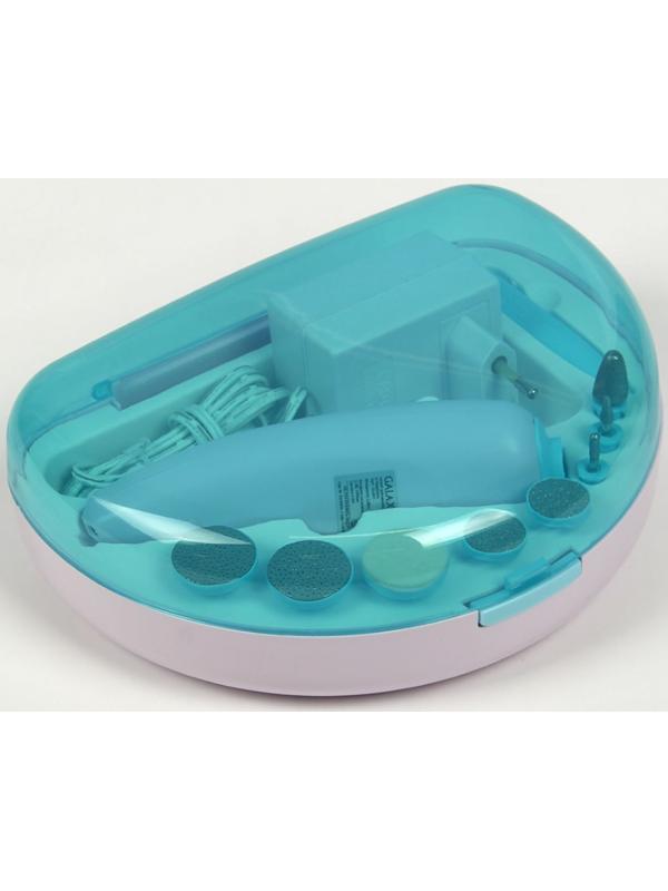 Аппарат для маникюра Galaxy GL 4911, 8 насадок, 2.4 Вт, бело-синий