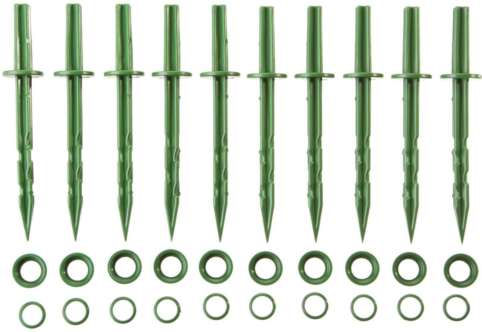 Колышек садовый, h = 20 см, набор 10 шт., зелёный