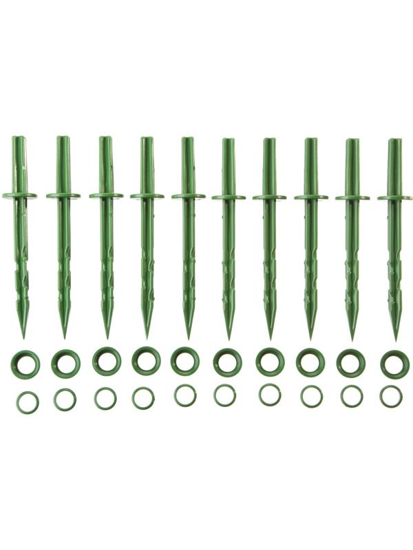 Колышек садовый, h = 20 см, набор 10 шт., зелёный