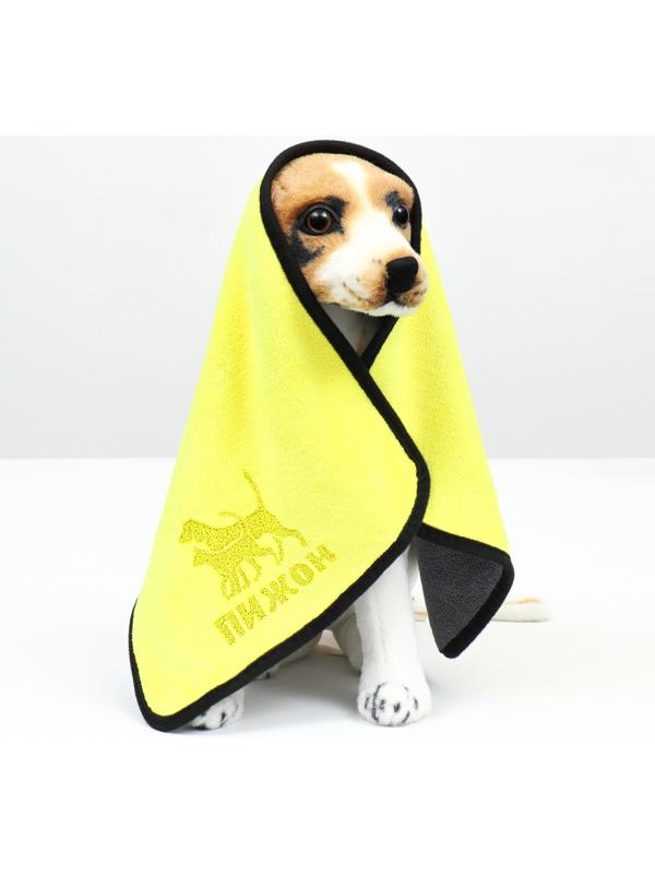 Полотенце для животных супервпитывающее, среднее, 400 г/м², 30 х 60 см, жёлтое