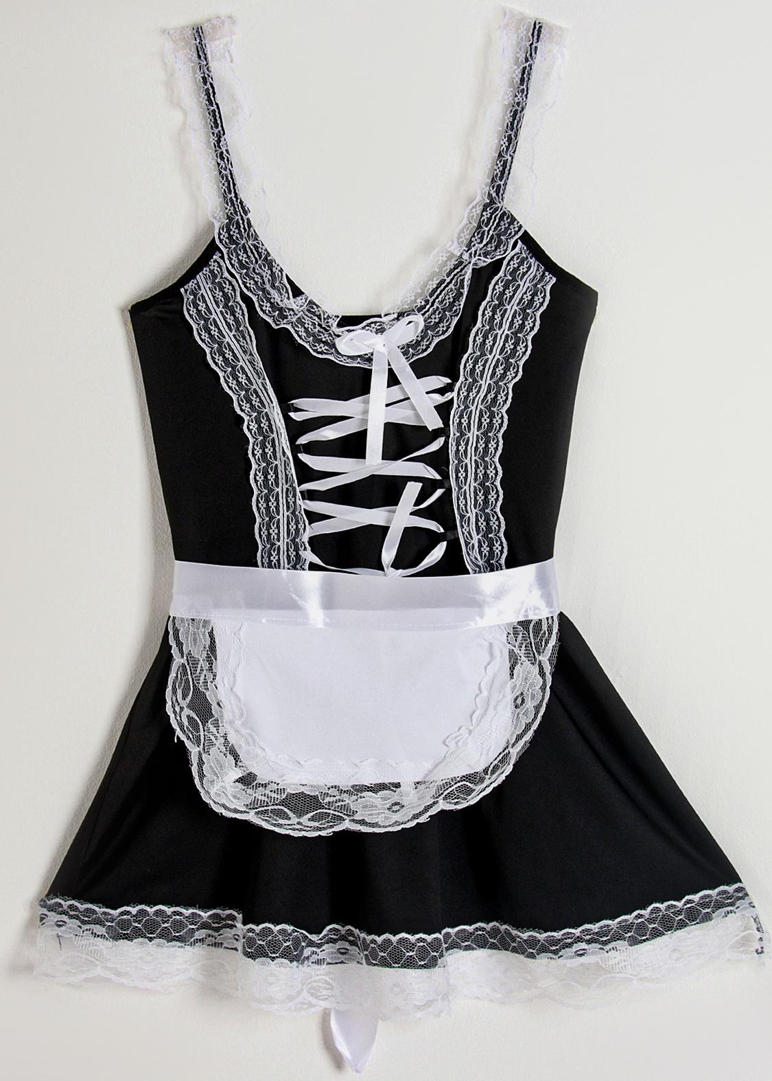 Карнавальный набор «Горничная», р. 36–46: платье, передник, чулки, ободок, чокер, браслеты 4 шт., трусики