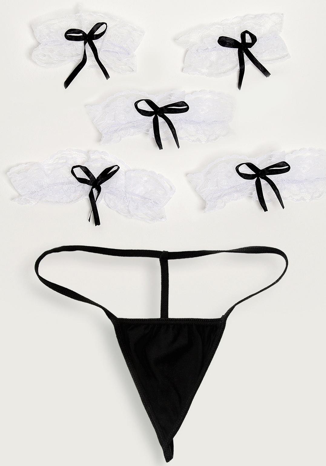 Карнавальный набор «Горничная», р. 36–46: платье, передник, чулки, ободок, чокер, браслеты 4 шт., трусики