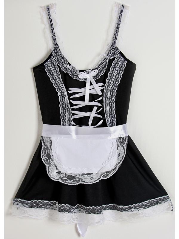 Карнавальный набор «Горничная», р. 36–46: платье, передник, чулки, ободок, чокер, браслеты 4 шт., трусики