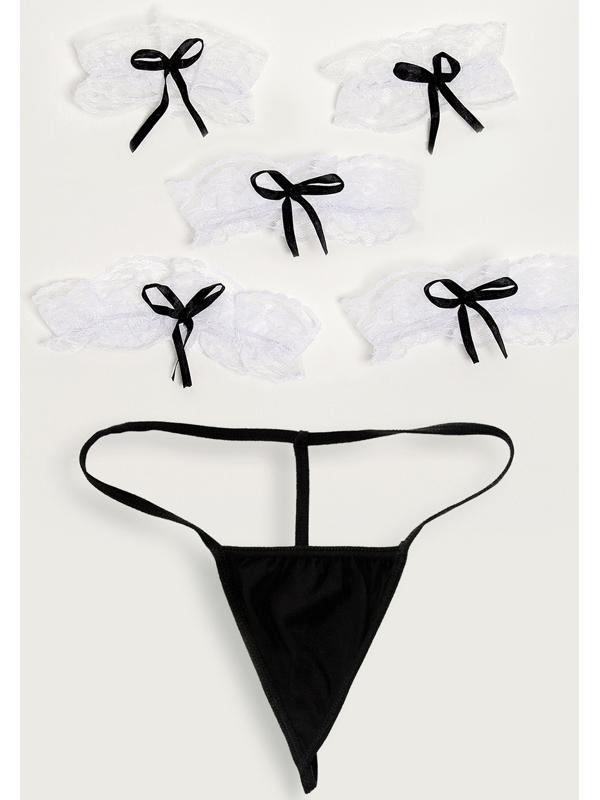 Карнавальный набор «Горничная», р. 36–46: платье, передник, чулки, ободок, чокер, браслеты 4 шт., трусики