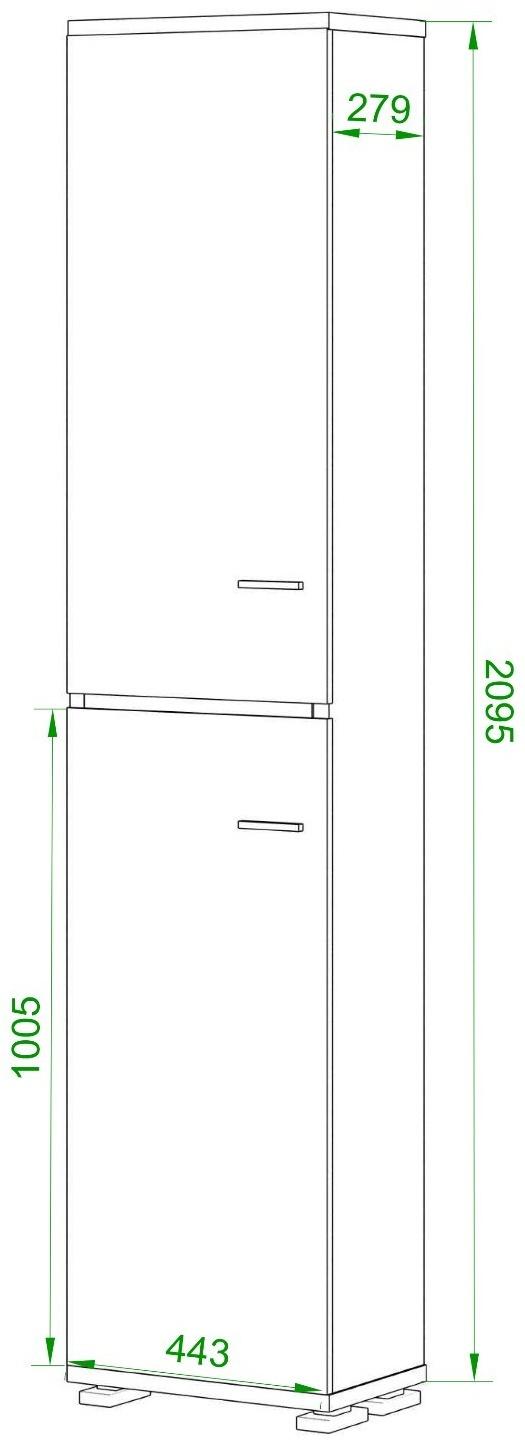 Стеллаж, 450 × 300 × 2130 мм, цвет белый жемчуг