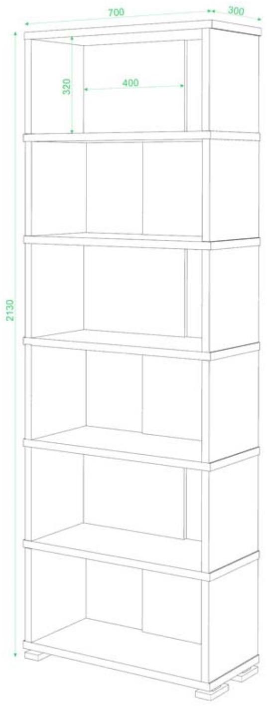 Стеллаж, 700 × 300 × 2130 мм, цвет белый жемчуг