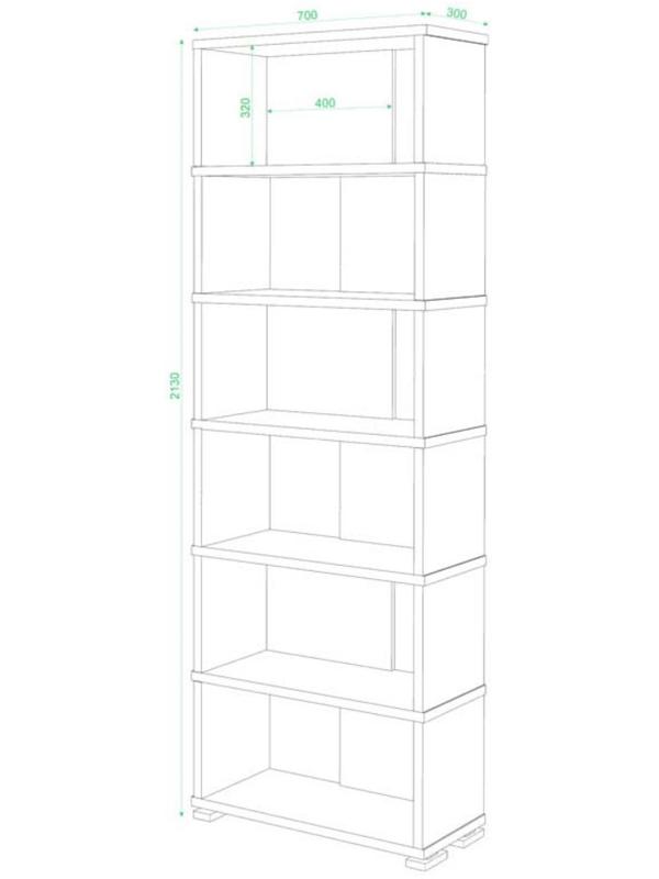 Стеллаж, 700 × 300 × 2130 мм, цвет белый жемчуг