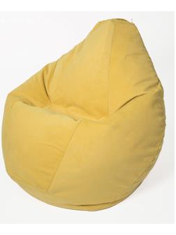 Кресло-мешок «Груша» большая, диаметр 90 см, высота 135 см, цвет лимонный, велюр