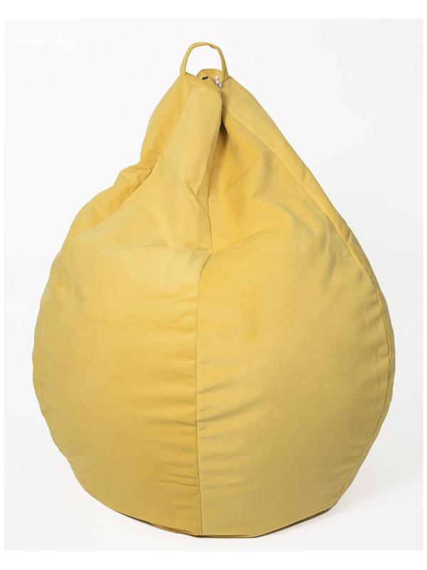 Кресло-мешок «Груша» большая, диаметр 90 см, высота 135 см, цвет лимонный, велюр