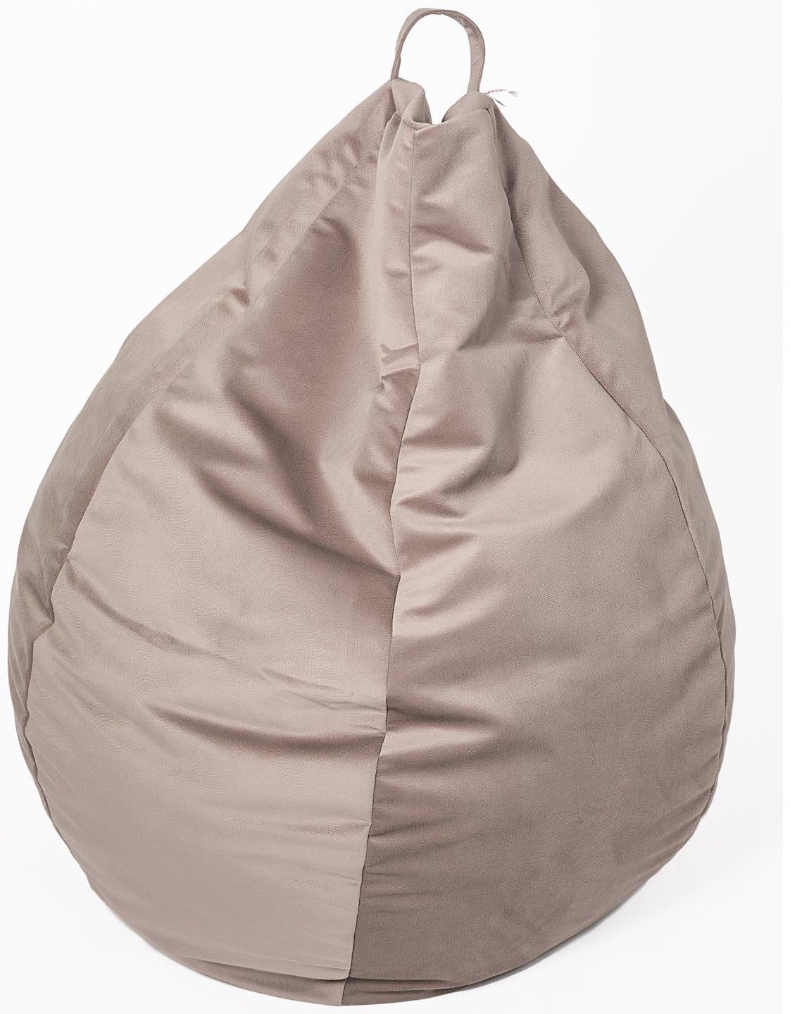 Кресло-мешок «Груша» большая, диаметр 90 см, высота 135 см, цвет бежевый, велюр