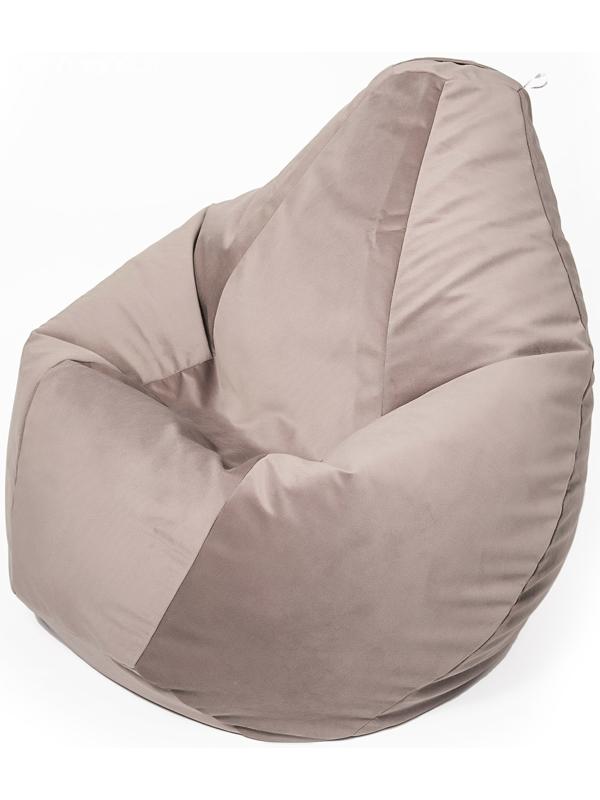 Кресло-мешок «Груша» большая, диаметр 90 см, высота 135 см, цвет бежевый, велюр