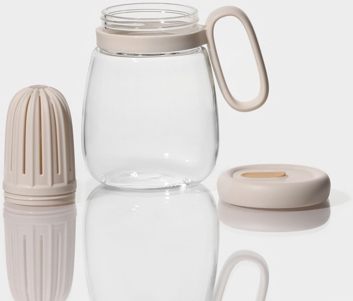 Кружка стеклянная с крышкой и трубочкой «Бьорн», 850 мл, цвет прозрачный