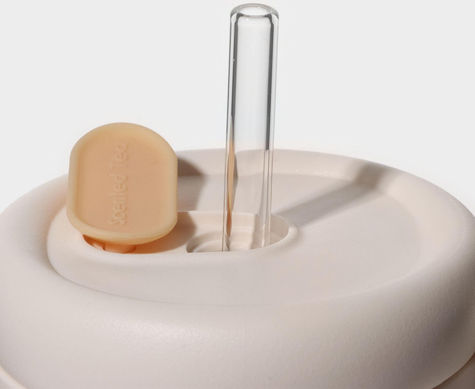 Кружка стеклянная с крышкой и трубочкой «Бьорн», 850 мл, цвет прозрачный