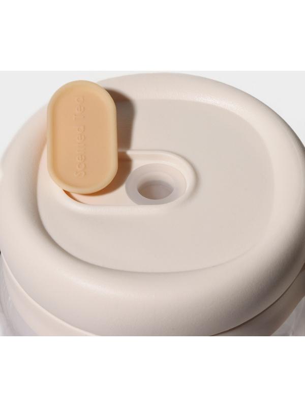 Кружка стеклянная с крышкой и трубочкой «Бьорн», 850 мл, цвет прозрачный