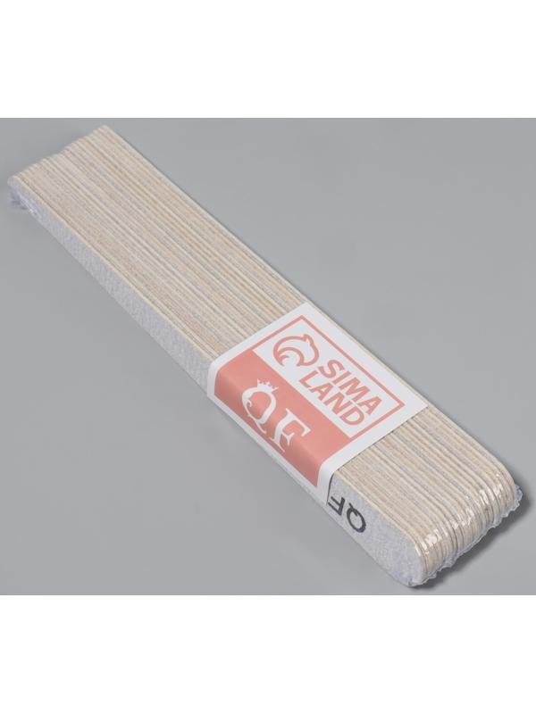 Пилка-наждак, набор 20 шт, деревянная основа, абразивность 180/180, 18 см, цвет серый