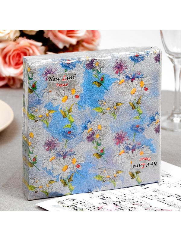 Салфетки бумажные New Line FRESCO «Полевые цветы», 2 слоя, 33*33 см, 20 шт.