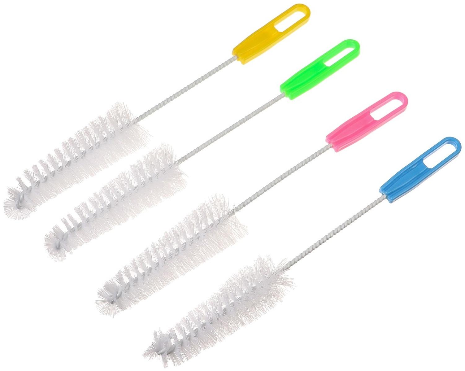 Набор ершиков, 4 шт, по уходу за детскими бутылочками и сосками, цвет МИКС, Крошка Я, 18 см    98789