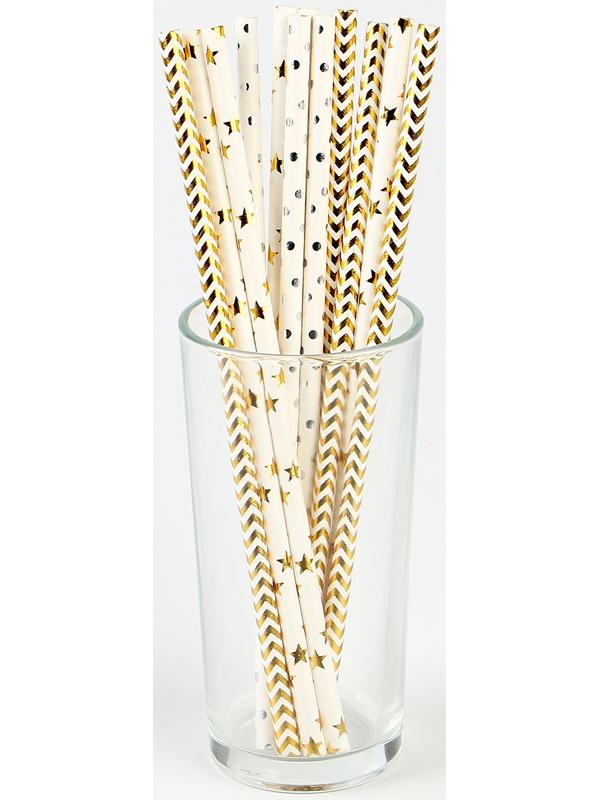 Трубочки бумажные 12 шт «Золото»