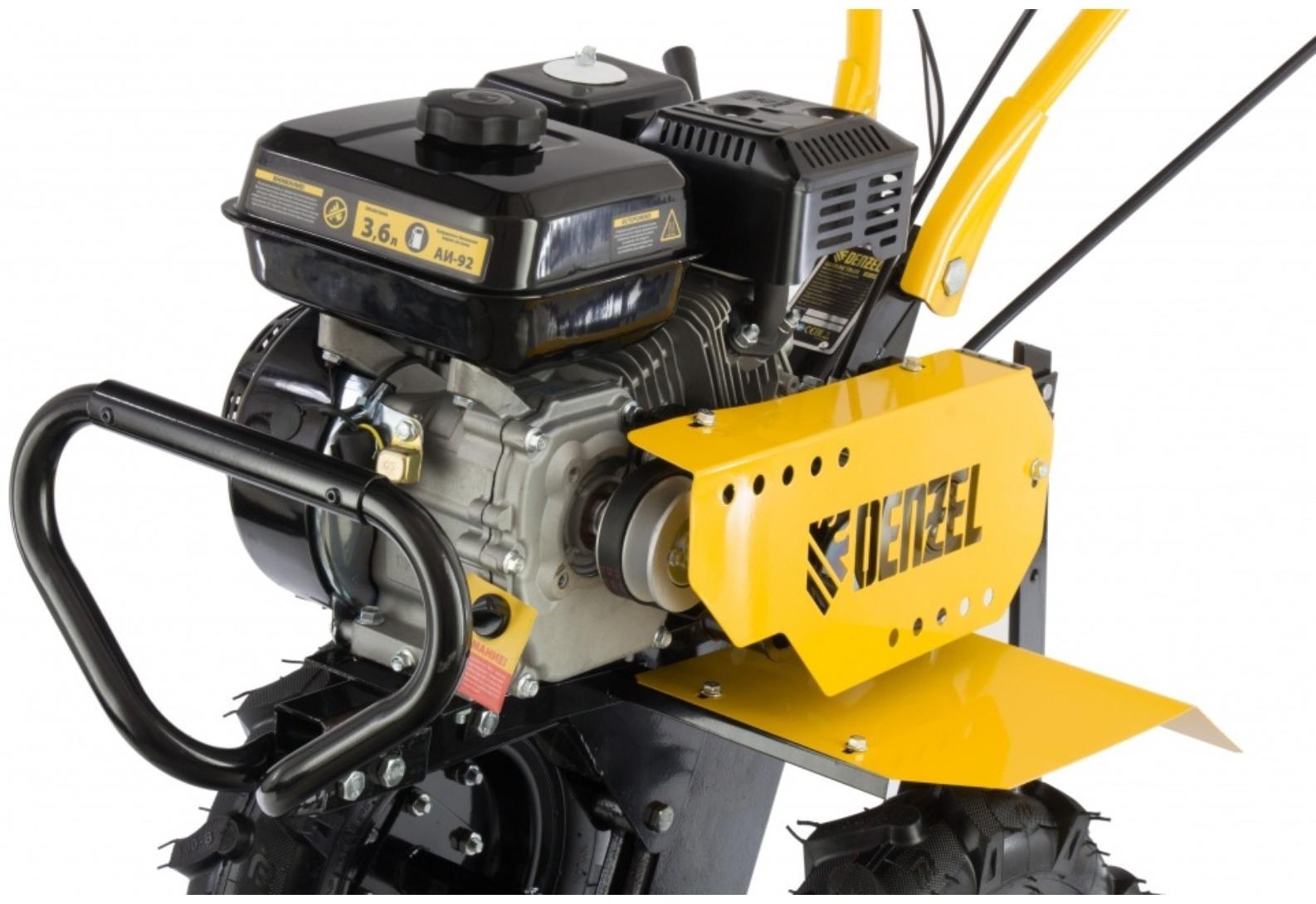 Мотоблок Denzel DPT-270S, 7 л.с, 850х350 мм, фрез 3х4, шкив отбора мощности, передачи 2В/1Н